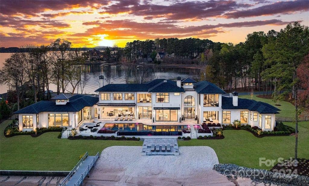 7,200+ Sq Ft North Carolina Mansion with 365 Ft. of shoreline for $12M