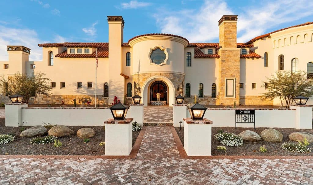 Arizona Mansion with Classic Spanish Mission Architecture and Aircraft Hangar (Photos)