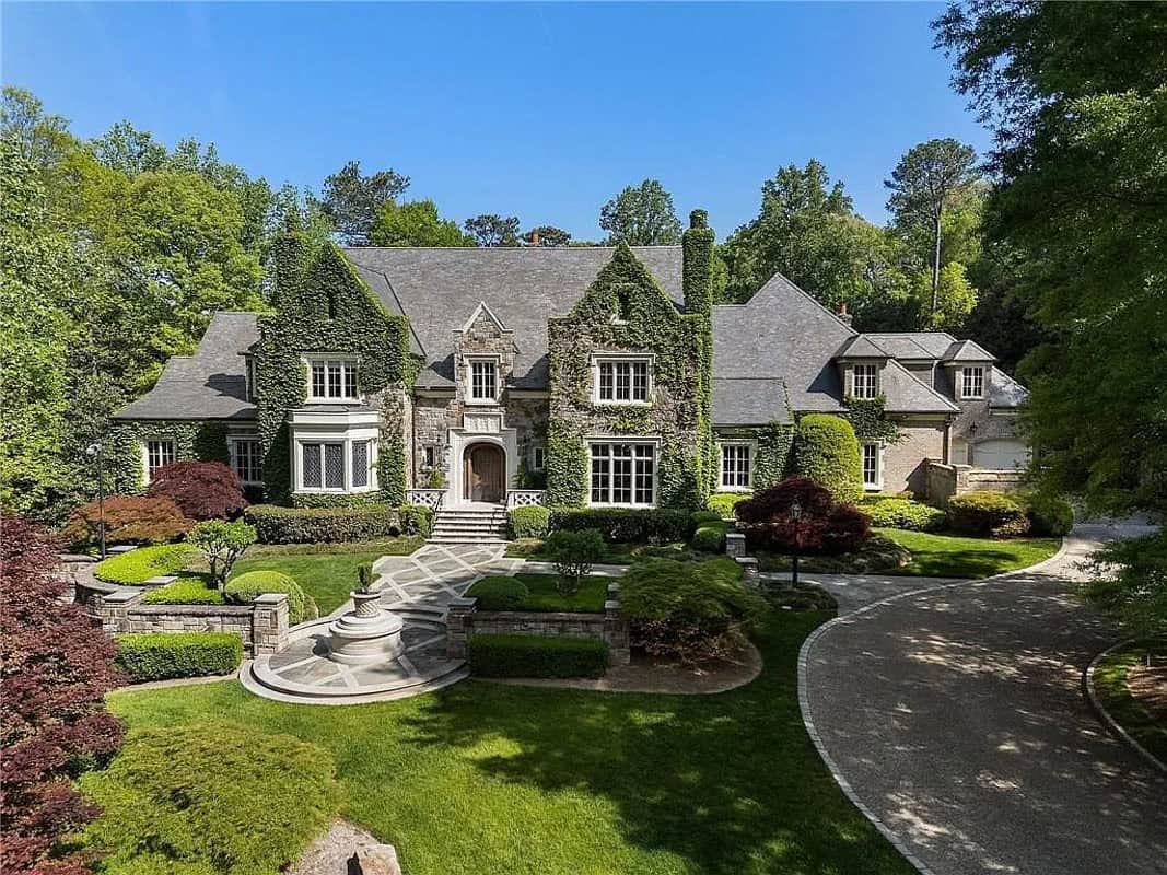 This Breathtaking Custom Stone English Manor in Atlanta for under $7M (Photos)