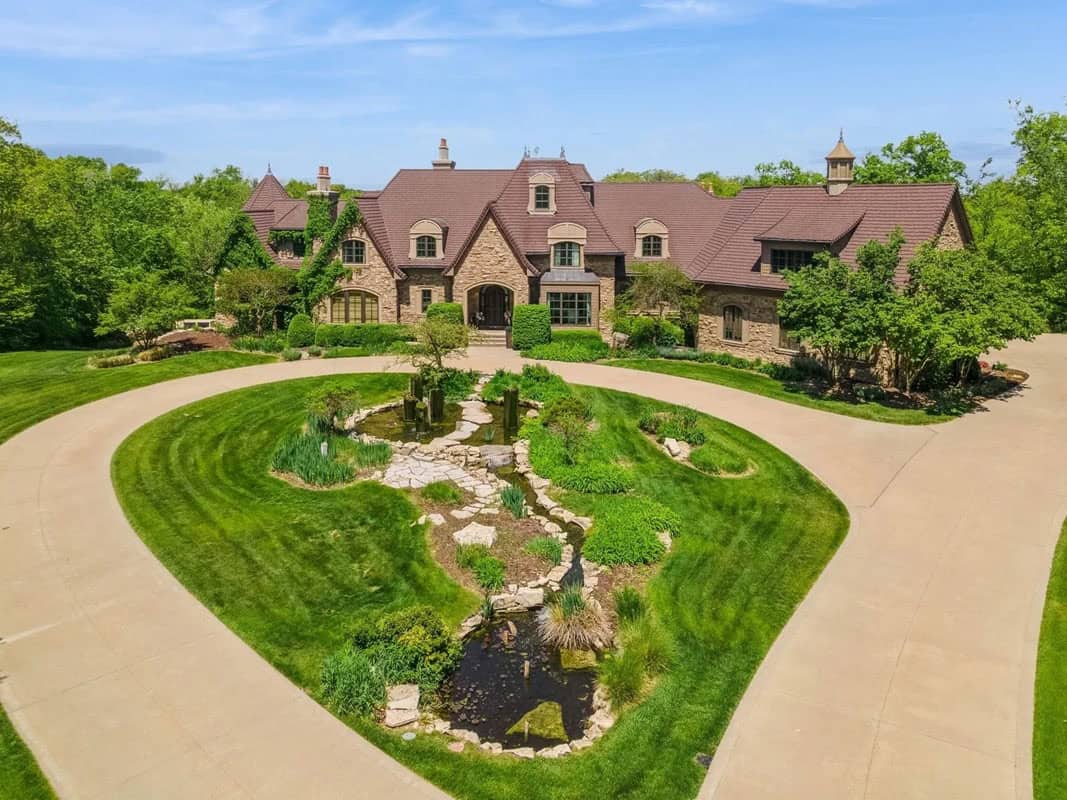 This French Country Estate, Located on Over 22 Private Wooded Acres in Iowa (Photos)